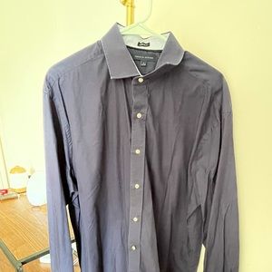 Tommy Hilfiger Regular Fit Navy/Purple Button Up - 17/34-35